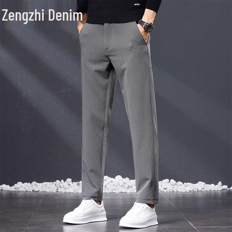 Zengzhi Men's 2025 Fall Loose Straight Business Casual Trousers