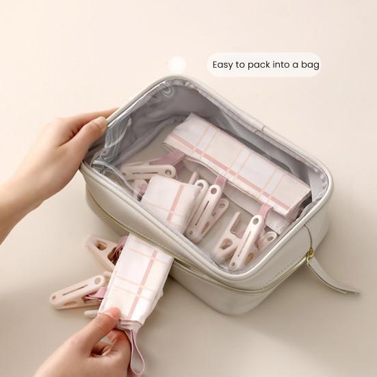 Дорожная вешалка Yousheng с 6 прищепками, высокая грузоподъемность, дизайн на липучке, портативная складная вешалка-прищепка, сушилка для полотенец