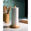 Wood Paper Towel Holder Durable Anti-Skid Tissue Vertical Stand Rack Hook For Kitchens Bathrooms Living Rooms