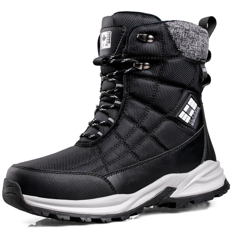 Men's Winter Fur One Padded Waterproof Cozy Warm Cold Lightweight Hiking Waterproof Non-slip High-top Snow Boots
