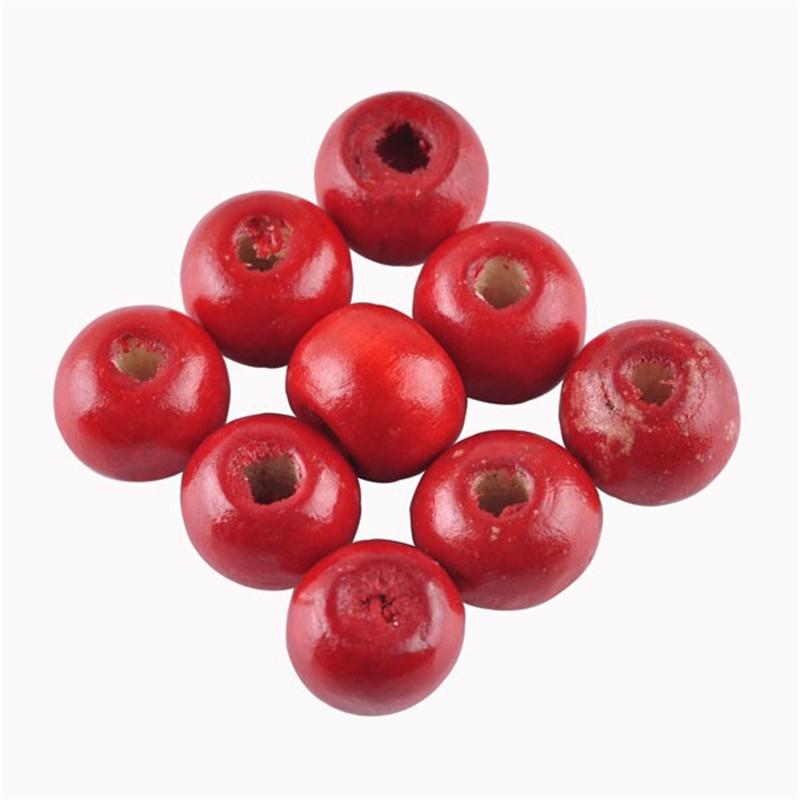 Разноцветные свободные круглые натуральные деревянные бусины для изготовления ювелирных изделий, детские погремушки, соска, фурнитура из бисера