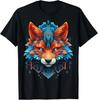 Fox Mandala Blue Eyes Animal Art Fox T-Shirt