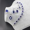 Ring Earrings Necklace Bracelet 925 Silver Jewelry Set Oval Shape Zircon Gemstone Accessories for Women Wedding Party
