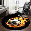 1pc Office Carpet Chair Mats Flaming Soccer Ball Design Perfect for Decorating Office Chairs, Living Rooms, Or Bedrooms.YDT250