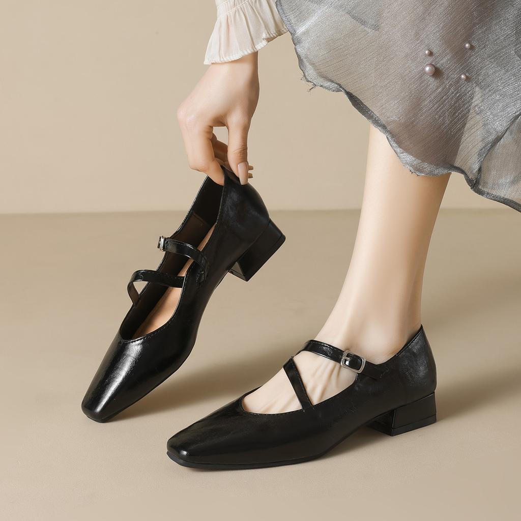 Weiwei girl 820-1 французские ретро туфли Мэри Джейн 2025 новые весенние легкие туфли на толстом каблуке женские мягкие подошвы