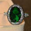Элегантное кольцо с изумрудным кристаллом овальной огранки, винтажное обручальное свадебное украшение AVE