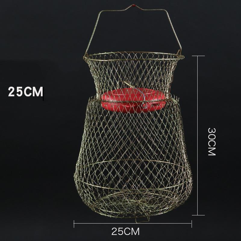 Outdoor Portable Iron Fish Basket Net Bag