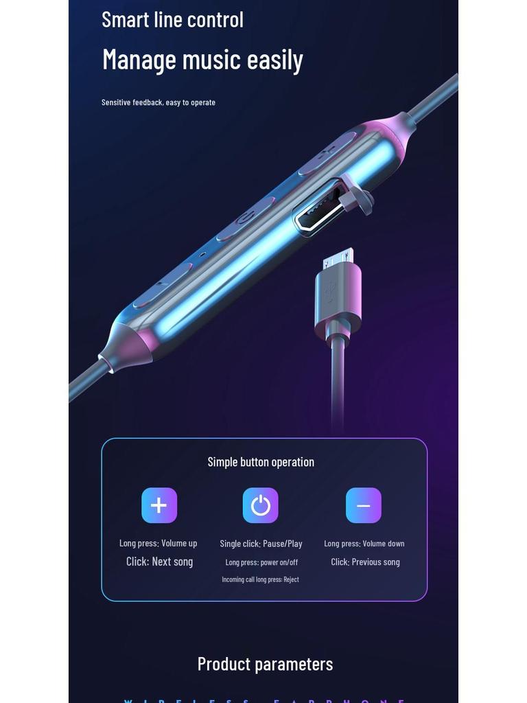 Беспроводные Bluetooth-наушники-гарнитура 5.0 с True Stereo, глубоким басом и долгим временем работы от аккумулятора для спорта.