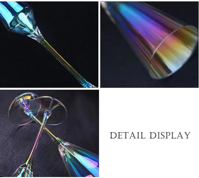 Креативные цветные хрустальные стеклянные стаканы, стеклянные стаканы для вина, бокалы для шампанского, набор бокалов для вина, оригинальные коктейльные бокалы, бокал для спиртных напитков