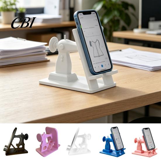 Sewing Room Organization Accessories Machine Phone Stand, Creative Desk Holder for Cell Tablet, Compact Mobile Cradle DIY Hands Free Mount Crafting
