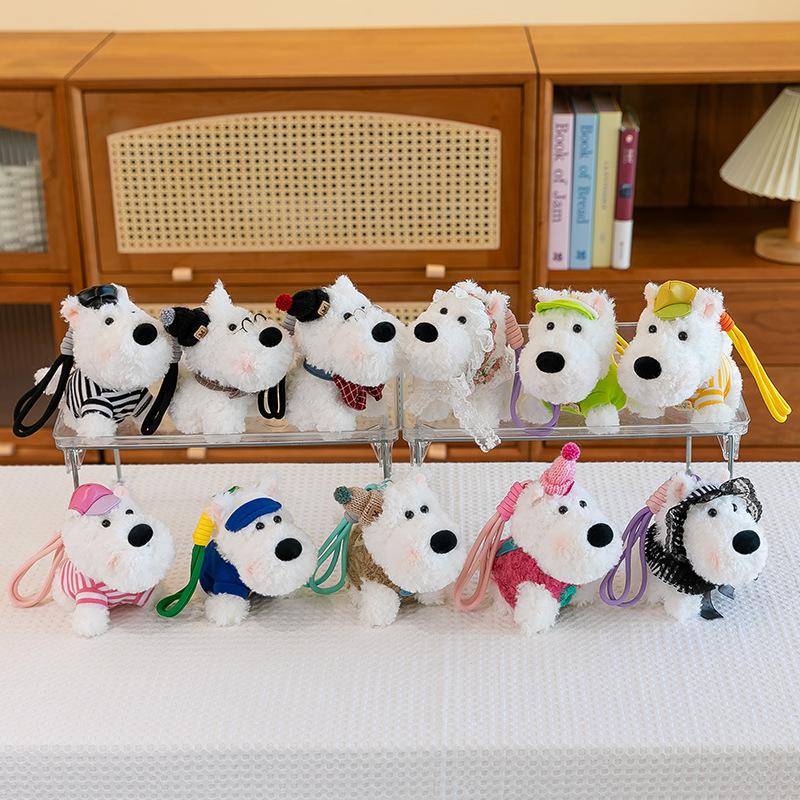 Милый милый щенок Вест-Хайленда плюшевая игрушка кукла мультяшный школьный портфель подвесной орнамент брелок кукла