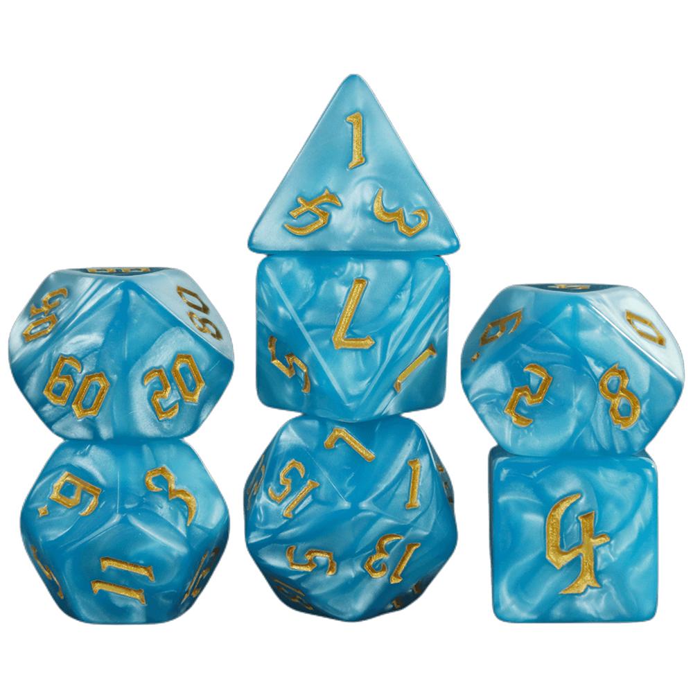 Набор кубиков DND 7 шт. Мраморный эффект Многогранный D4-D20 для игры Gargons Ролевая игра DND Настольная игра
