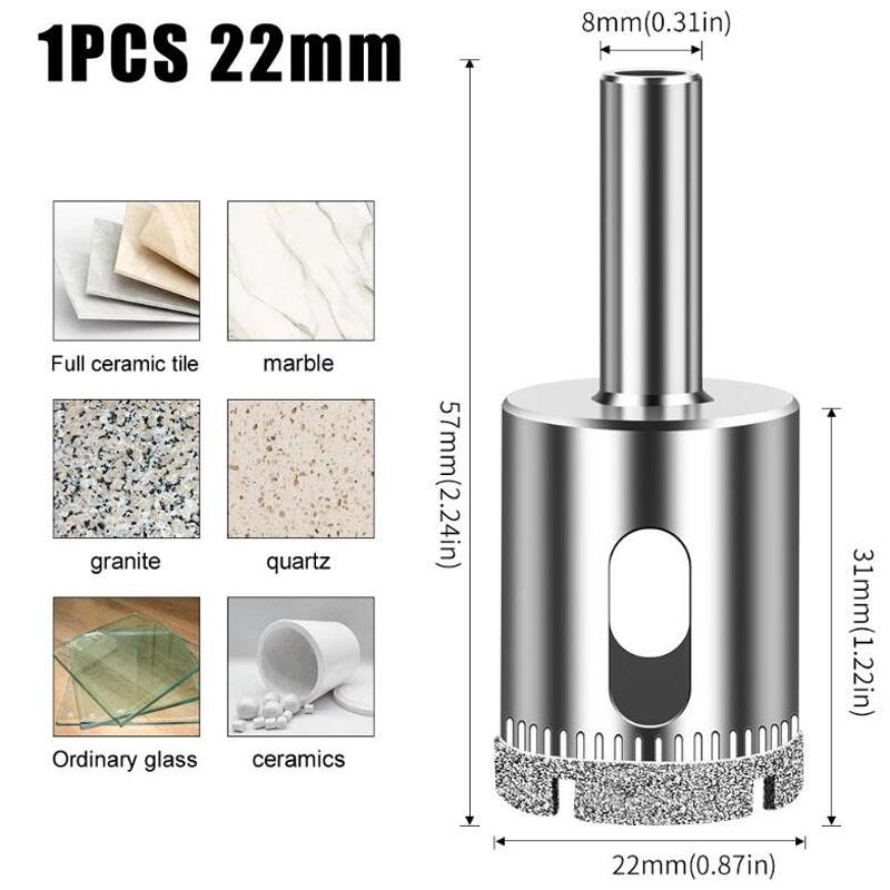 Алмазный перфоратор Интегрированное стальное сверло для стекла Плитка Стена Мрамор Перфоратор Гальваническое сверло Открывалка для стеклянных отверстий