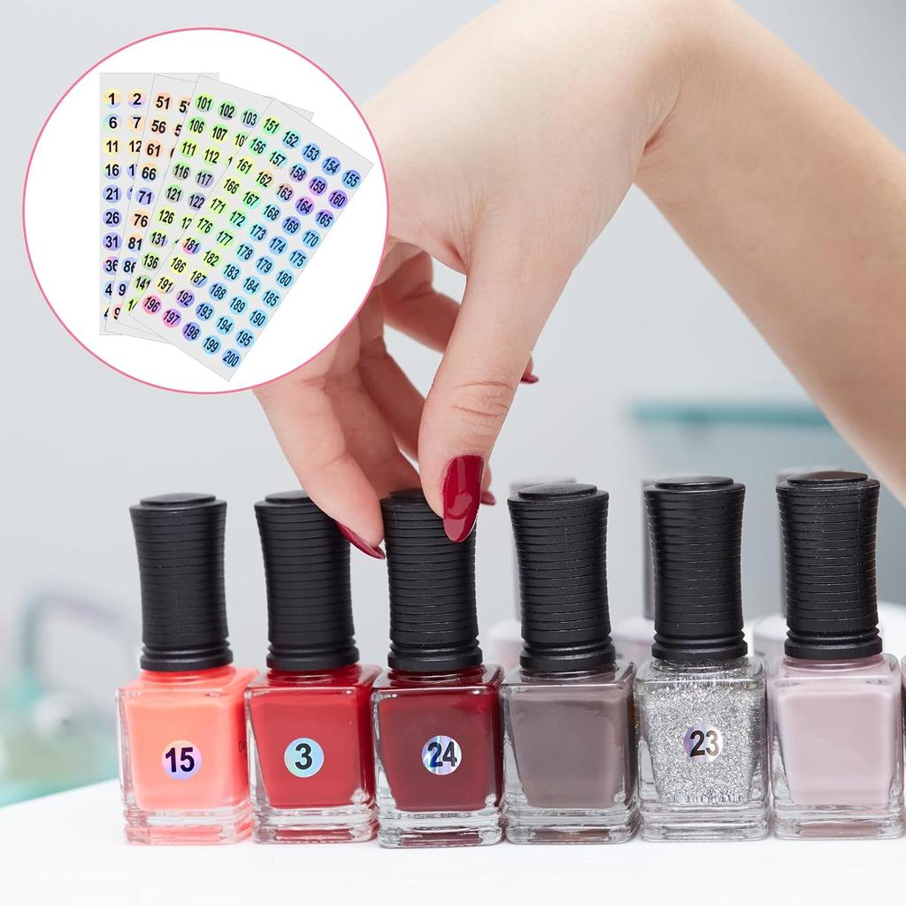 16 листов круглых прозрачных наклеек с цифрами от 1 до 200 - Блестящие самоклеящиеся этикетки для организации хранения B и коробок