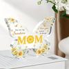 Acrylic Butterfly Ornaments Thanks Mother Express Love Heartfelt Gifts Desktop Accessories Plaque for Mom Birthdays Ideal Gift