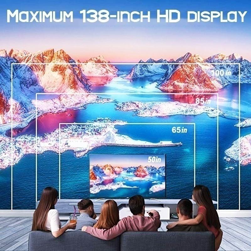 15000 люмен Android Full HD 1080P Портативный проектор для домашнего кинотеатра Портативный видеопроектор 200-дюймовый ЖК-экран Офисный проектор