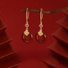 Ping An Buckle Chinese Knot Agate Ear Hook Vintage New Year's Gift Versatile Earrings Ear Jewelry