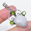 Moonstone, Peridot Gemstone 925 Sterling Silver Jewelry Pendant 2.17"