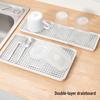 Double-Layer Cup and Tableware Drainer Tray for Household Storage