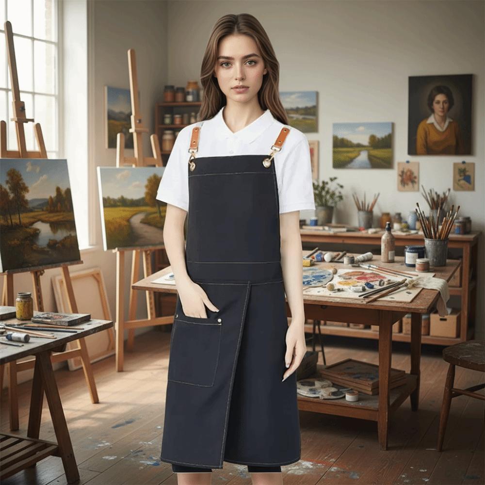 Износостойкий холщовый фартук Водонепроницаемый фартук флориста Прочный фартук для рисования Студия