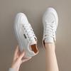 Мода Белые кроссовки женские на платформе повседневные беговые теннисные спортивные вулканизированные туфли кожаные кроссовки женские модные тенденции