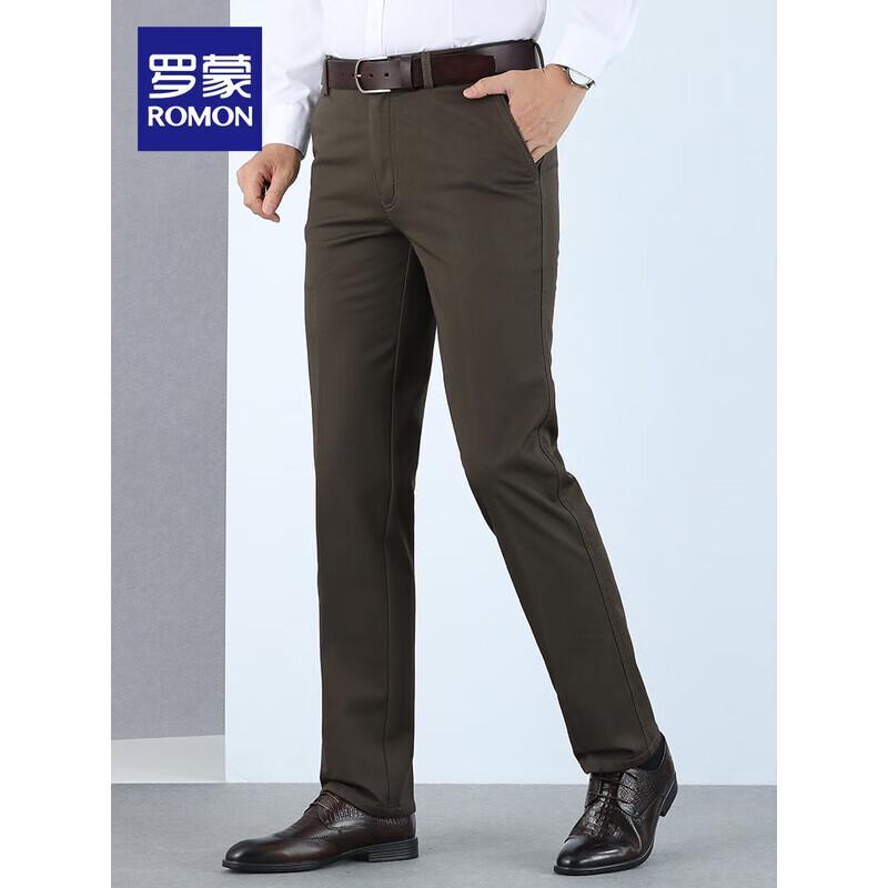 ROMON Men's 2025 Thermal Lined Straight-Leg Casual Trousers