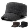 Hat Men'S Flat Top Hat Middle-Aged And Elderly Dad Hat Season Cotton Hat Cold And Warm Adjustable Ear Protector Cap