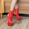 Autumn Winter Platform Boots Woman Belt Buckle Short Ankle Boots 16CM Stiletto High Heels Party Pole Dance Ladies Shoes