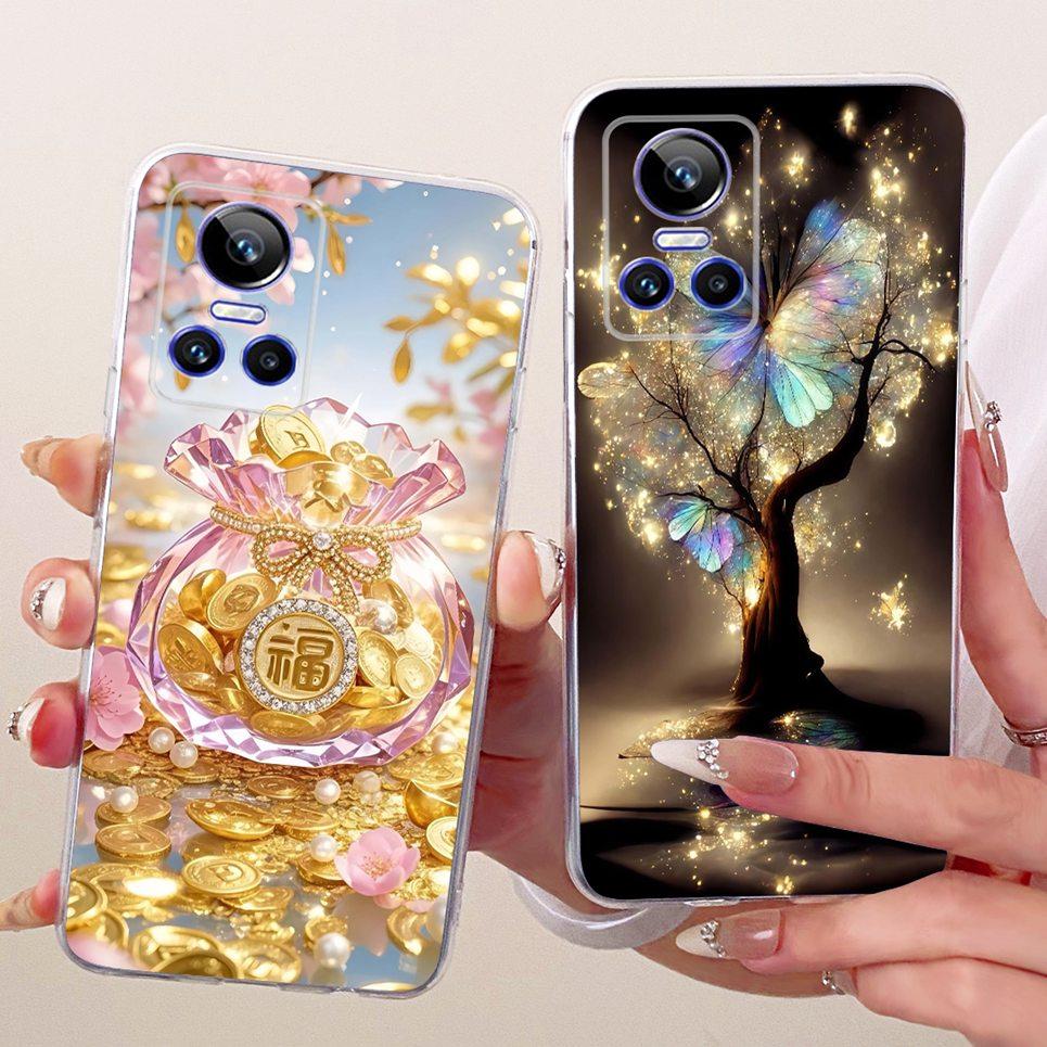 For Realme GT Neo 3 150W Neo 5 240W / Realme GT3 Phone Case Dragon Cute Cat Cartoon Pattern Casing Soft Clear Silicone Cover