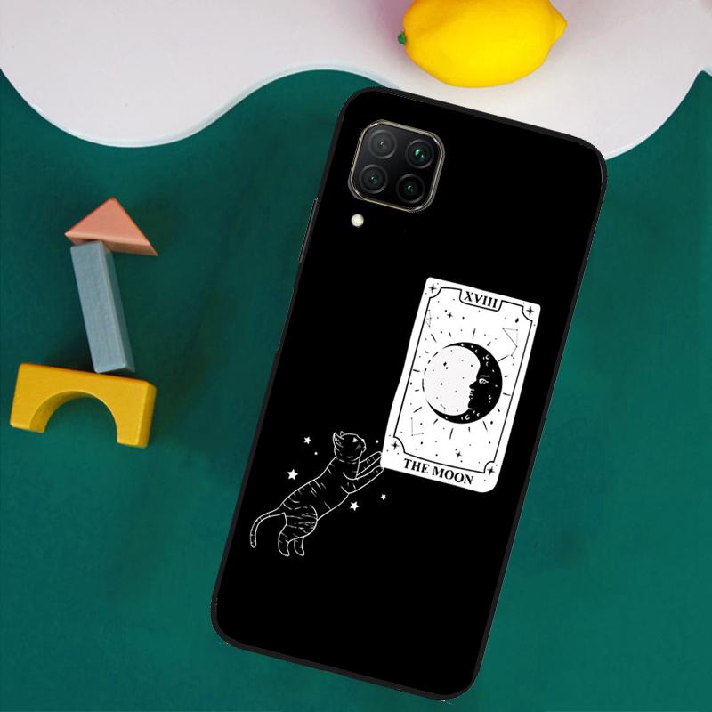 Чехол с рисунком Кошка и Луна для Huawei Nova 11i 12s 12i 8i 7i Y73 Y70 Y90 Y60 Y72 Y61 Y91 9 10 SE P30 Pro P40 Lite