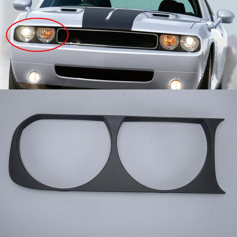 68051526AA Front Right Headlight Lamp Bezel Frame Trim Fit for Dodge Challenger 2008 2009 2010 2011 2012 2013 2014 Black ABS