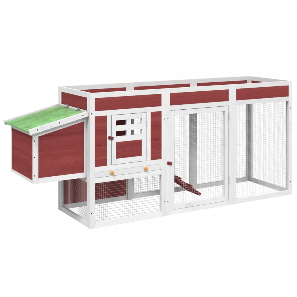 Chicken Coop Mocha 204 x 50 x 84 cm Solid Pine Wood