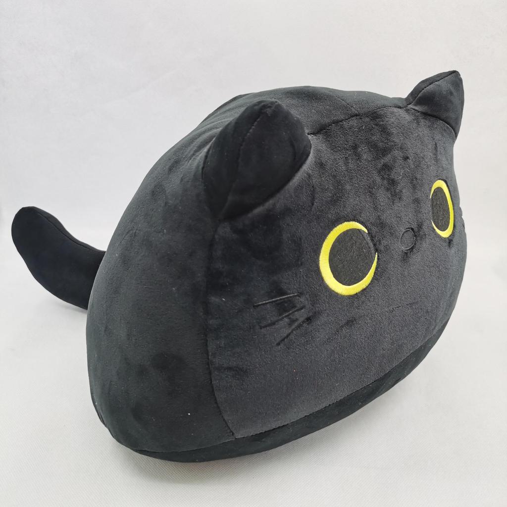 Черная кошка плюшевая игрушка-подушка кукла