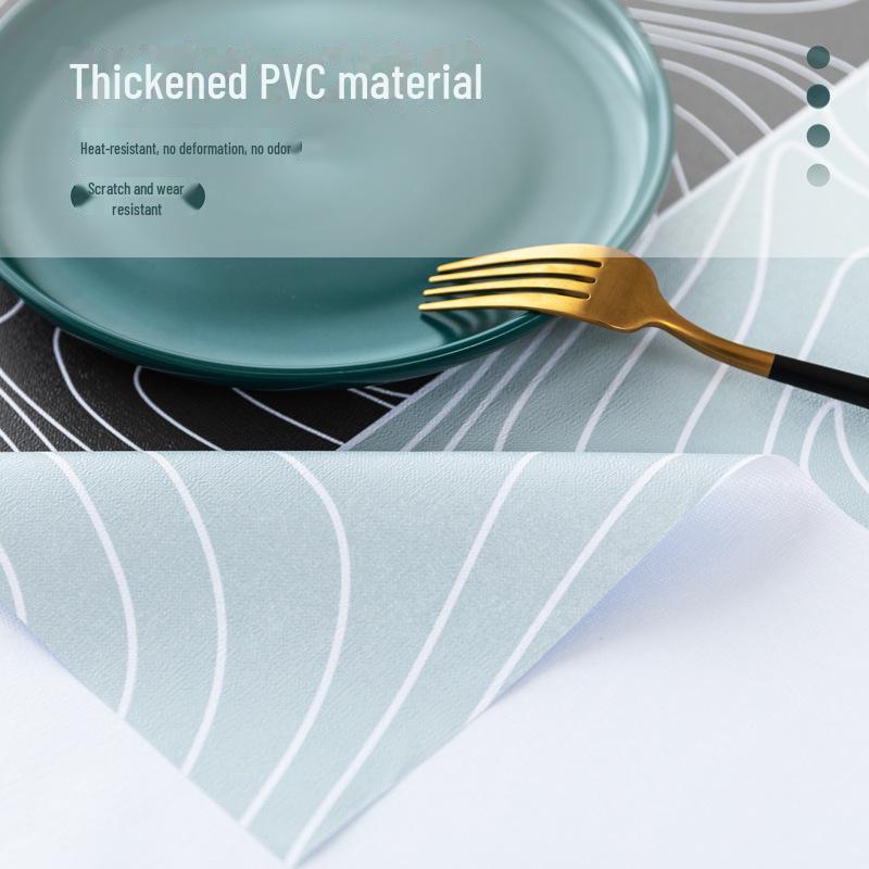 Скатерть и подставка под приборы из утолщенного ПВХ, термостойкая, водонепроницаемая, маслостойкая, не допускающая ожогов