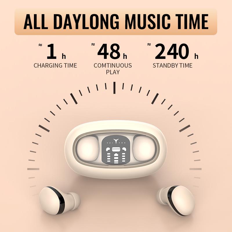 Мини-невидимые наушники для сна Беспроводные наушники Bluetooth 5.3 Спортивные гарнитуры Шумоподавление Стереонаушники