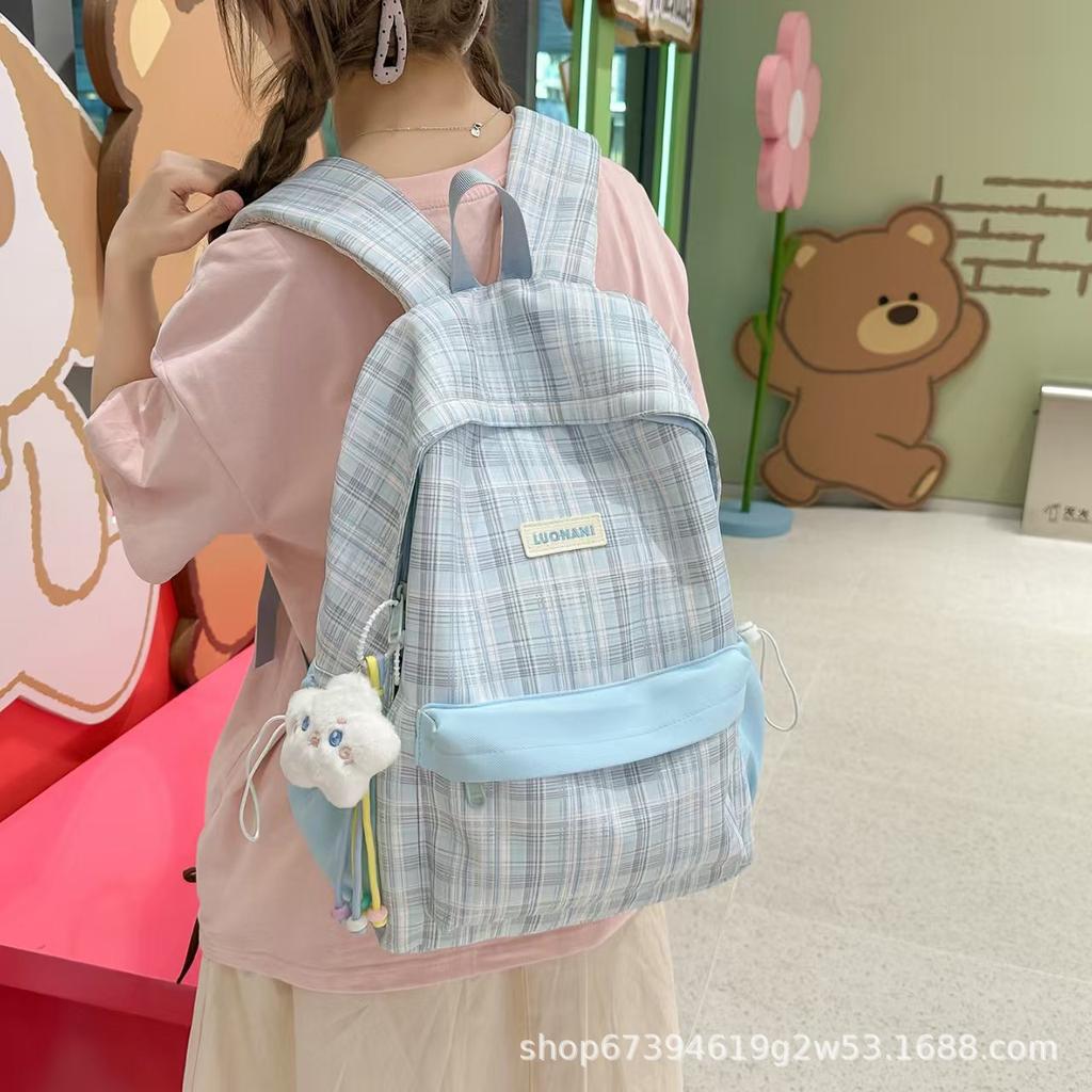 Школьные рюкзаки в стиле Japanese plaid, нишевые, для девочек средней школы, старшеклассников, школьные сумки, женские рюкзаки большой вместимости для путешествий