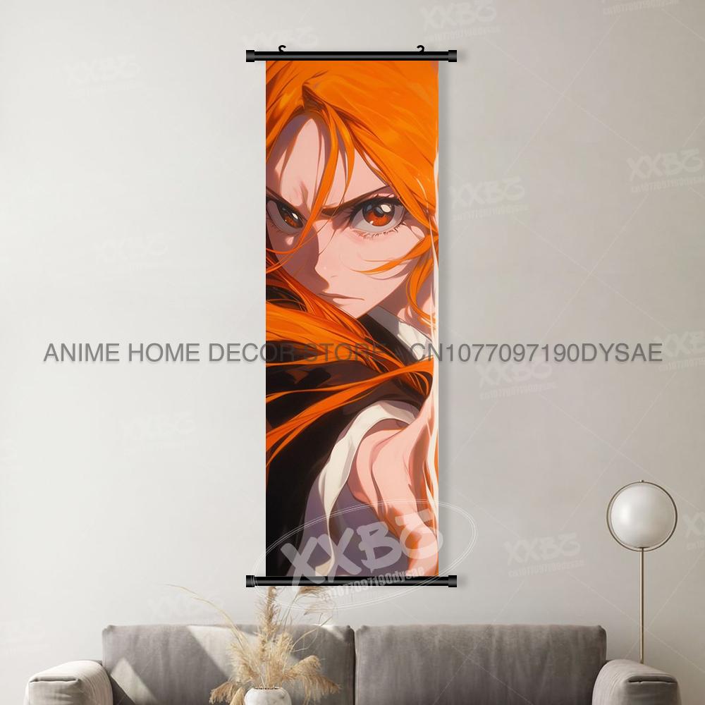 BLEACH Аниме Декор Комнаты Постеры Настенное Искусство Обои Подвесная Картина Персонаж Куросаки Ичиго Домашний Декор Свитки Картины