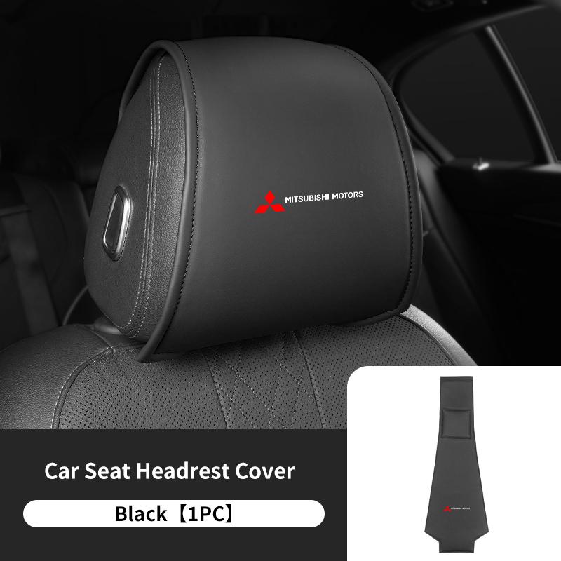 1/2PCS Leather Car Seat Headrest Protective Cover Interior Accessories For Mitsubishi Outlander Lancer Cross Colt Xpander Mirage