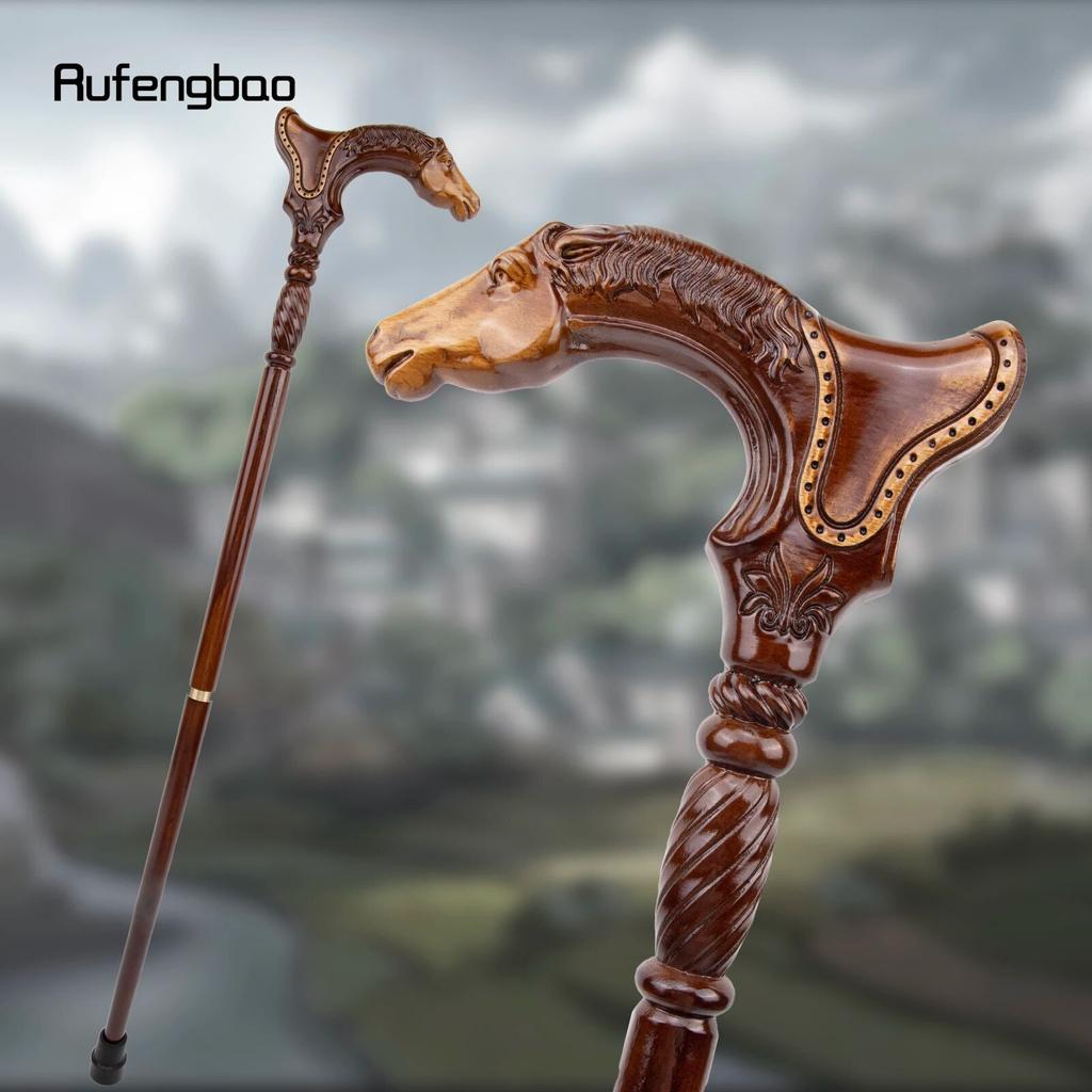 Лошадь Коричневая деревянная модная трость декоративная вампирская косплей вечеринка деревянная трость Хэллоуин булава палочка посох 93 см