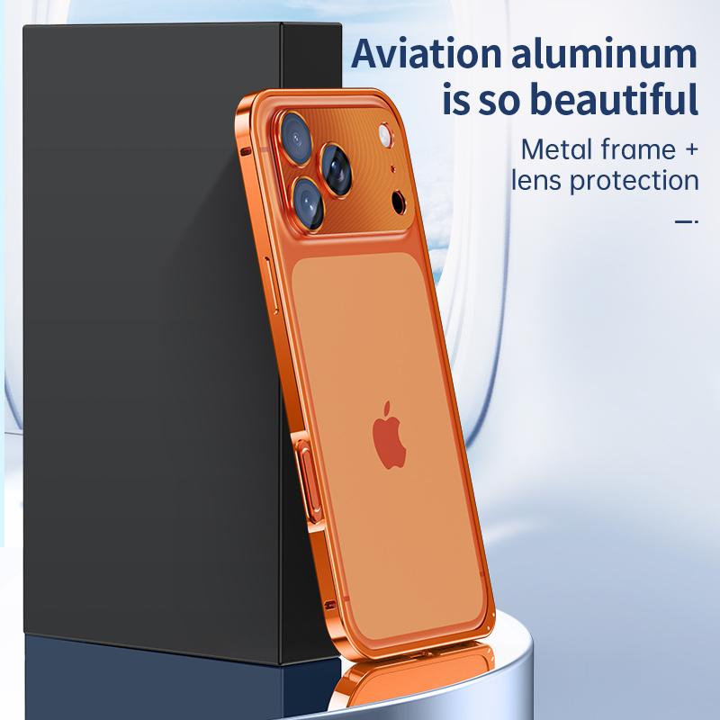 Роскошный металлический чехол-бампер для iPhone 17 16 15 14 Pro Max 14 15 Plus 16pro со съемной рамкой на защелке и защитой объектива