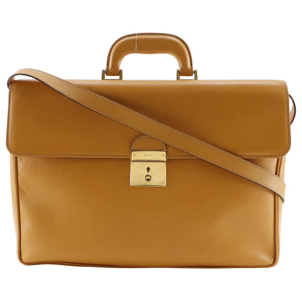 GUCCI Old Gucci Business bag 1529593678 yellow Calfskin mens Used