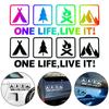 One Life Live It Camping Creative Reflective Car Stickers Car Window Warning Decals Body Universal Car Stickers Auto Accessories