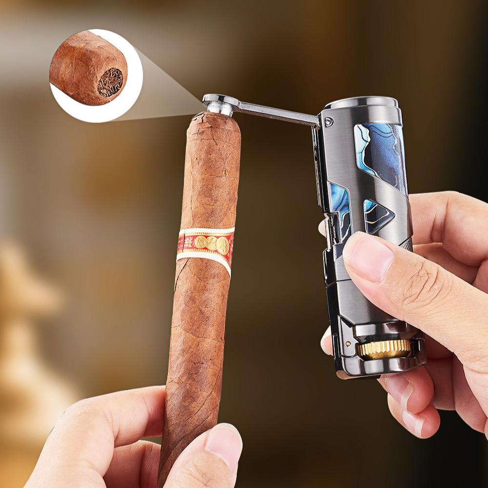 Многофункциональная зажигалка 3-в-1 для сигар При использовании мокса-палочки прямо поджигает сигару синим пламенем Аксессуары для сигарет