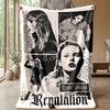 Taylor Swift Custom Flannel Throw Blanket Print Your Name Text Soft Warm Blanket Holiday Present