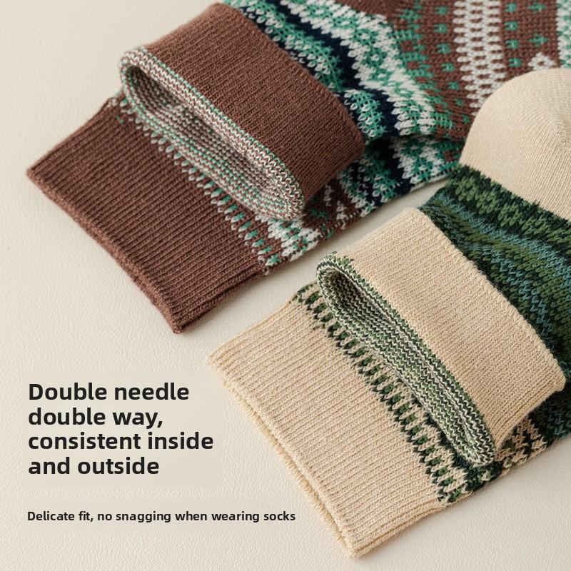 5 пар носков для девочек осень-зима ретро мода новые барабанные хлопковые