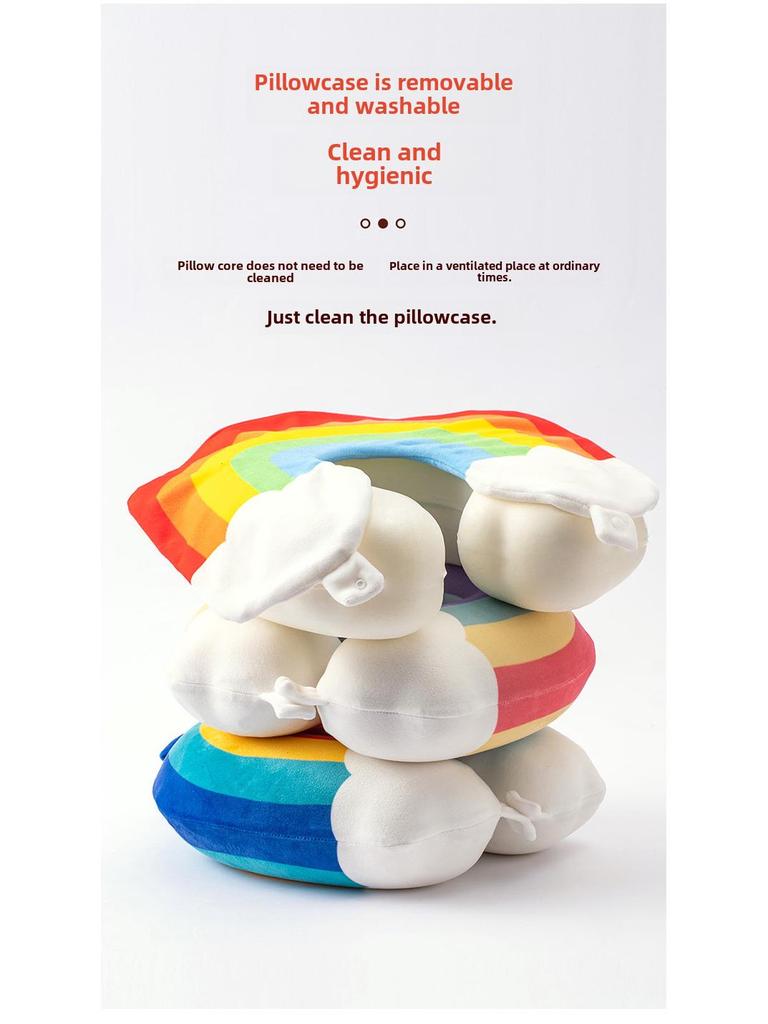 Cartoon Rainbow Memory Foam Travel Neck Pillow