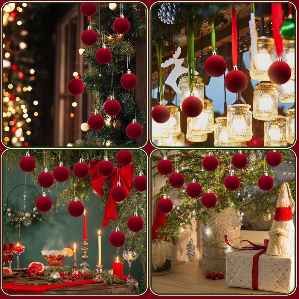 12Pcs Shiny Christmas Decoration Pendant 3/5/6/8cm Xmas Tree Hanging Pendants Baby Shower Decor