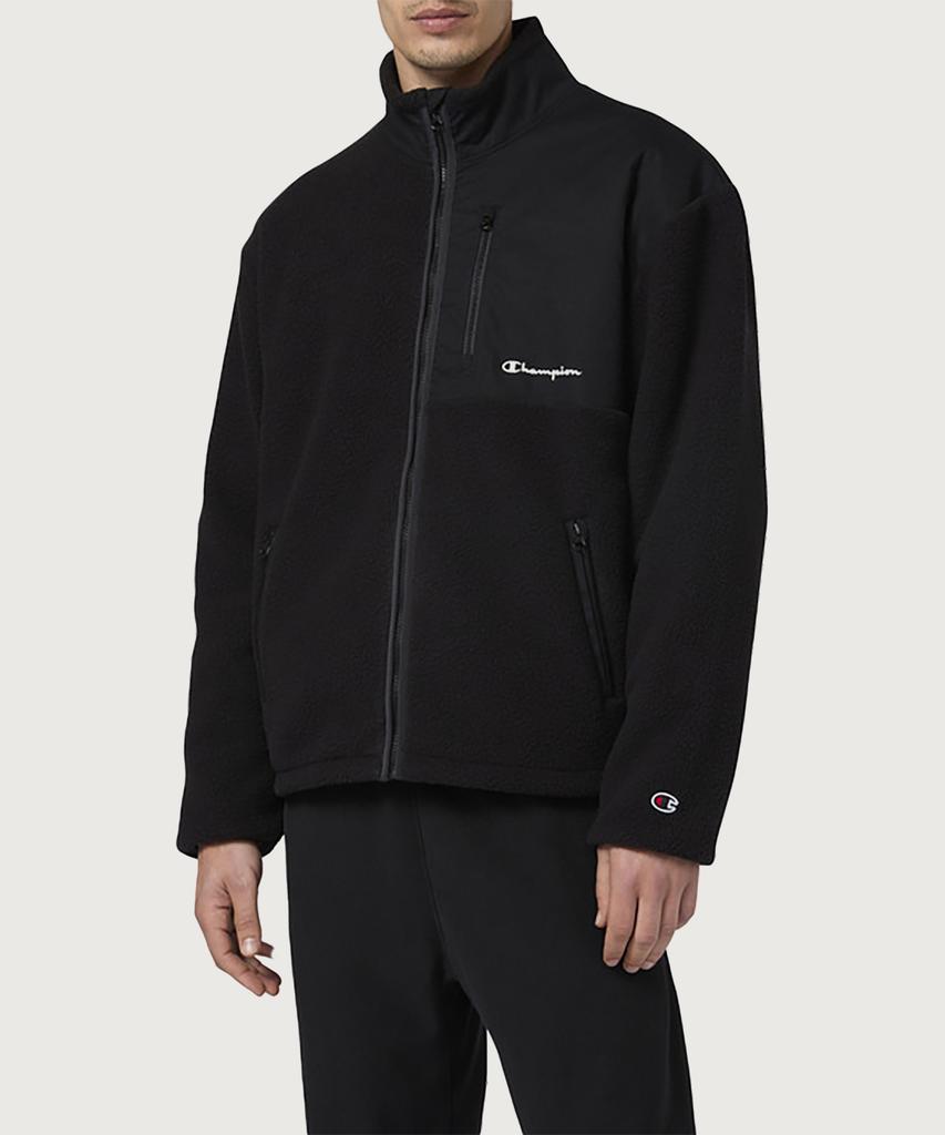 Champion Woven Block Oversized Full-Zip Fleece Jacket Black