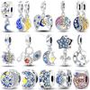 Shining New In Charms Bead Original Accessories Bracelets Copper Inlaid Zirconium Star Moon Dangle Diy Jewelry Gift Making