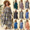 Dress Plus Size Women's Irregular Printed Loose Top Beach Vacation Slit Floor Length Dresses